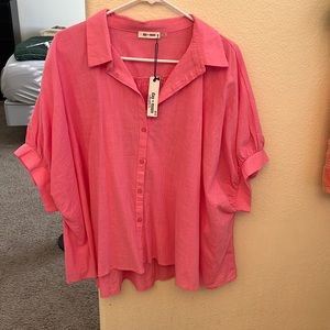 Pink oversized shirt